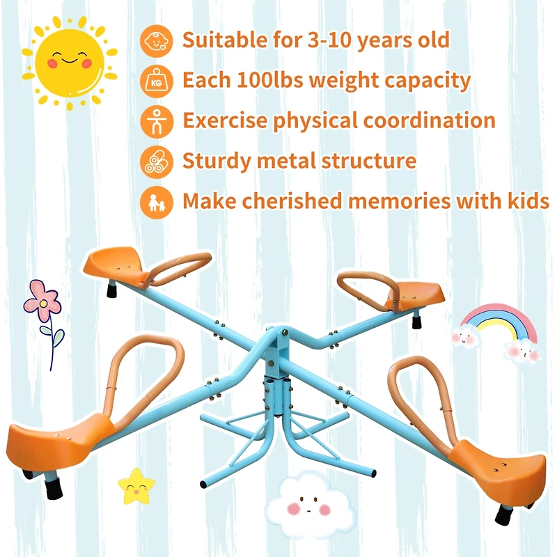 Streamdale Kids Outdoor Spinning Seesaw and Swivel Teeter Totter