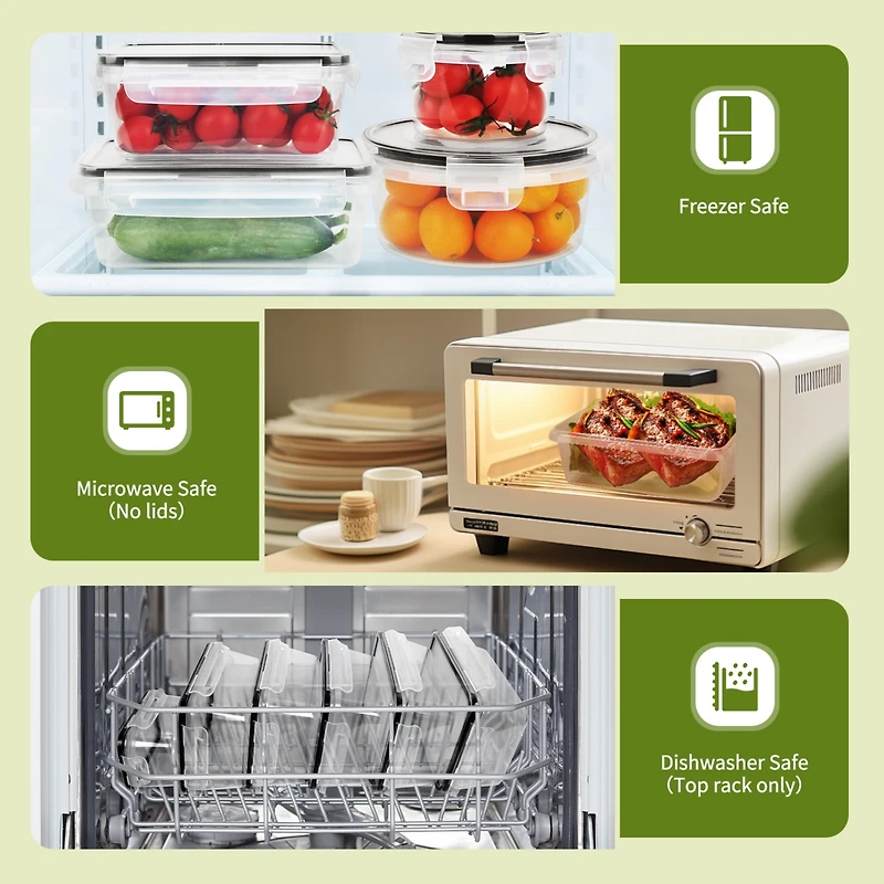 SUGIFT48-Piece Airtight Food Storage Container Set with Lids Airtight
