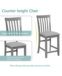 Streamdale Furniture Elegant 5-Piece Solid Wood Counter Height Dining Table Set