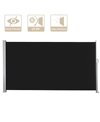 120x63 In Retractable Side Awning Outdoor Water Repellent Screen Privacy Divider