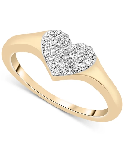 Diamond Heart Cluster Ring (1/6 ct. t.w.) 10k Gold, Created for Macy's