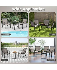 Patio Chairs Set of 2 with All Weather Breathable Fabric