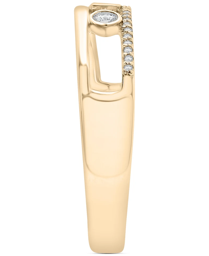 Diamond Tri-Bezel Openwork Ring (1/6 ct. t.w.) 10k Gold, Created for Macy's
