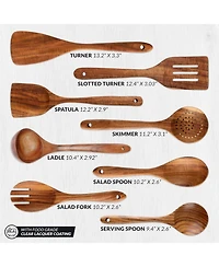 Zulay Kitchen Premium 8-Piece Wooden Spoons for Cooking