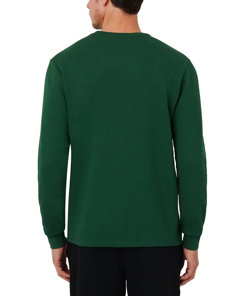 Lacoste Men's Waffle-Knit Thermal Sleep Shirt