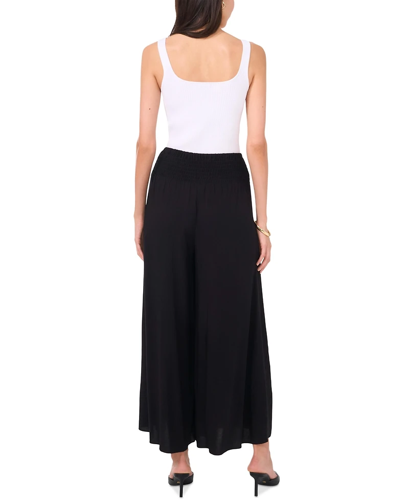 Vince Camuto Women's Smocked-Waist Wide-Leg Pants