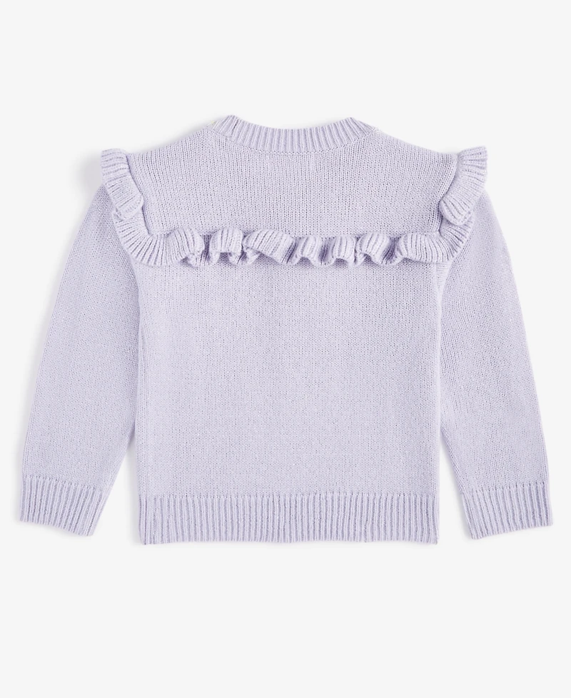 Epic Threads Toddler Girls Ruffled Metallic Sweater, Created for Macy's