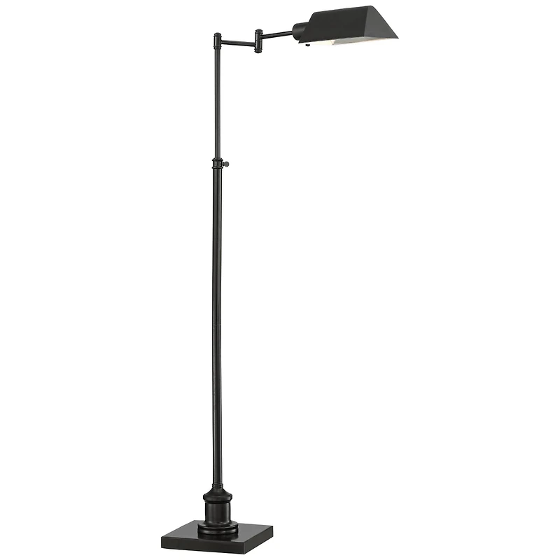 Regency Hill Jenson Traditional Pharmacy Swing Arm Floor Lamp 54" Tall Adjustable Dark Bronze Metal Shade for Living Room Reading Bedroom Office
