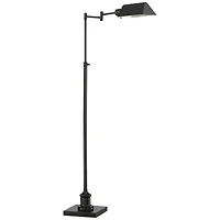 Regency Hill Jenson Traditional Pharmacy Swing Arm Floor Lamp 54" Tall Adjustable Dark Bronze Metal Shade for Living Room Reading Bedroom Office