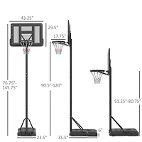 Soozier Portable Basketball Hoop for Poolside or Backyard, Youth to Adults