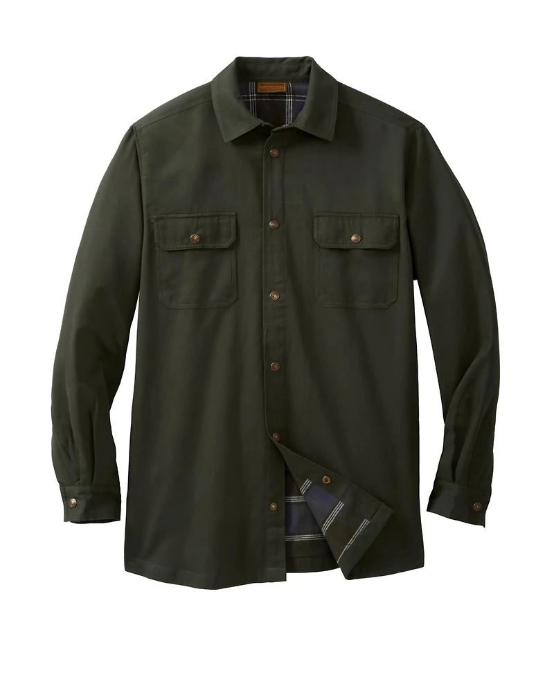 Boulder Creek Men's by KingSize Flannel-Lined Twill Shirt Jacket