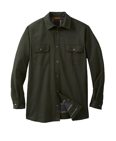 Boulder Creek Men's by KingSize Flannel-Lined Twill Shirt Jacket