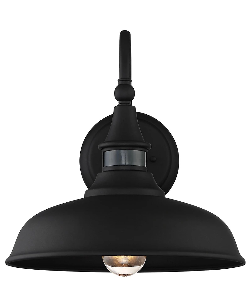 John Timberland Gough Rustic Industrial Farmhouse Outdoor Barn Light Fixture Texturized Black Dusk To Dawn Motion Sensor Dark Sky 12 1/2" for Ext