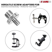 5 Core 3/8 to 1/4 Adapter 5Pcs Camera Mount Durable Tripod Screw Adapter for Dslr Monopod Microphone