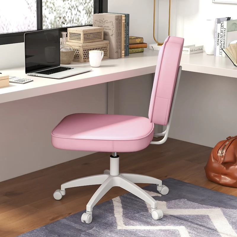 Vinsetto Pu Leather Office Chair for Home Vanity, Armless,
