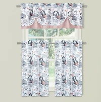 Kate Aurora Rooster Toile Complete 3 Pc Cafe Kitchen Curtain Tier And Valance Set