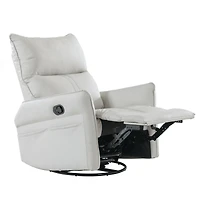 Simplie Fun Modern Gray Swivel Recliner Chair with Side Pocket