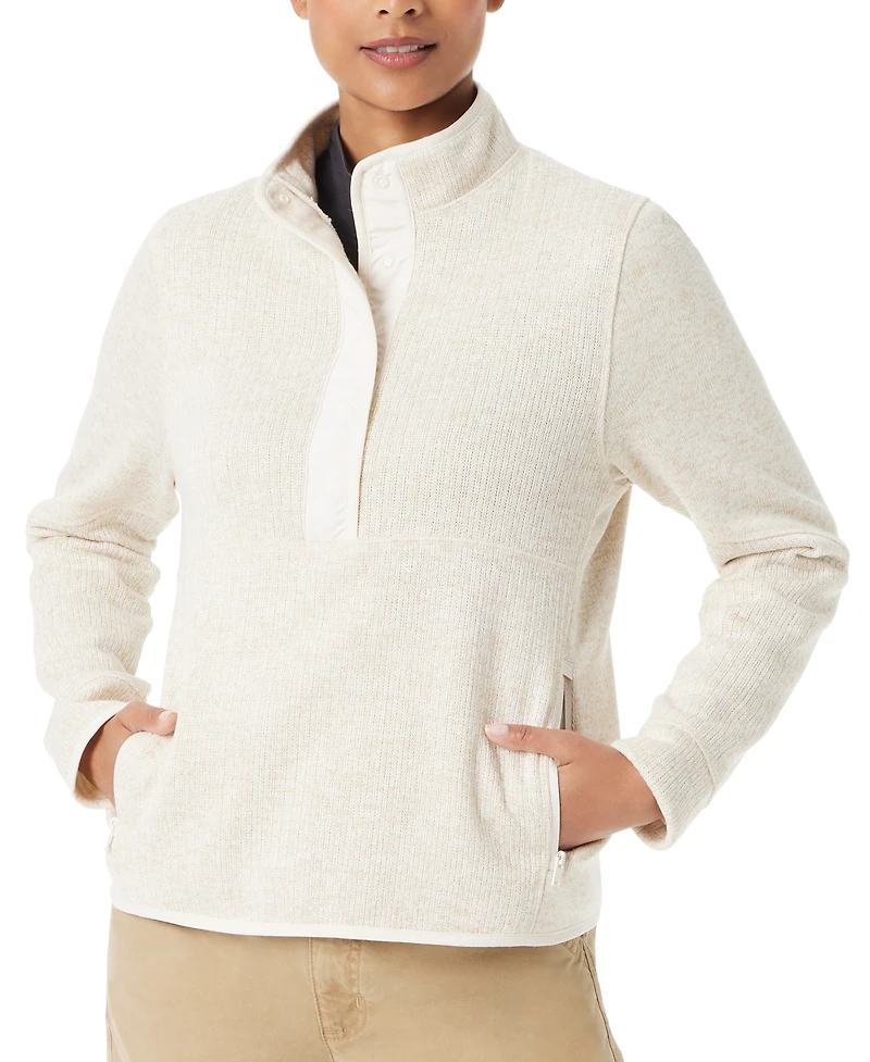 Bass Outdoor Women's Mixed-Media Mock-Neck Sweatshirt