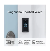 Ring Video Doorbell Wired 1080p Hd motion detection + Chime audio notifications
