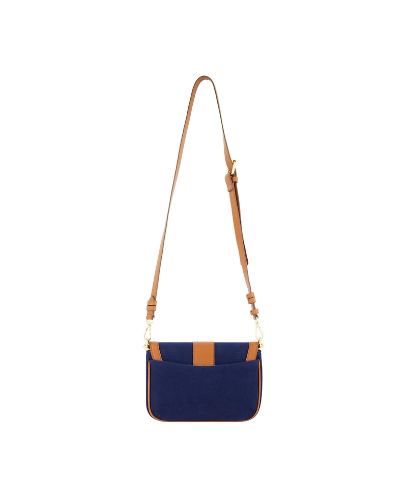 Solid Canvas Flap with Double leather stap.