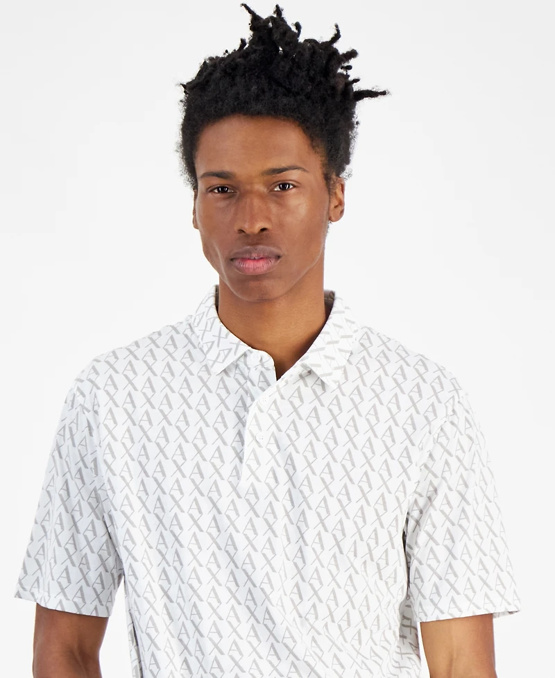 A|X Armani Exchange Men's Regular-Fit Logo-Print Polo Shirt