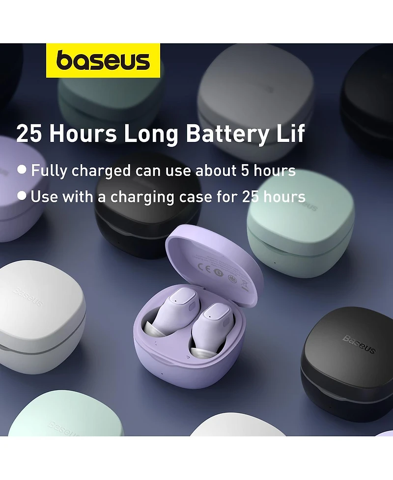 Baseus Bowie WM01 True Wireless Earbuds Bluetooth Headphones - White