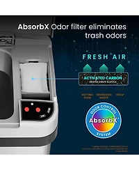 iTouchless Stainless Steel Bathroom Sensor Trash Can with AbsorbX Odor Filter and Lemon Fragrance 2.5 Gallon