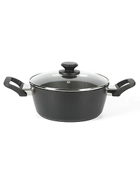 Oster Connelly 7 Piece Aluminum Premium Nonstick Pots and Pans Cookware Set W/ Induction & BakelteStay Cool Handle - Black