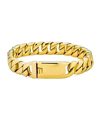 Bling Jewelry Solid Heavy Miami Curb Link Chain Bracelet Stainless Steel 8.5 Inch