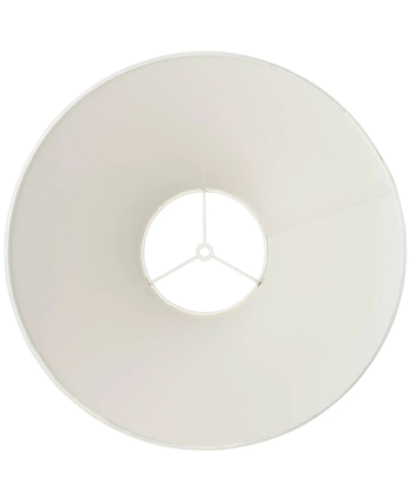 Springcrest Set of 2 Empire Lamp Shades White Linen Chimney Large 6" Top x 17" Bottom x 10" High Spider Harp and Finial Fitting