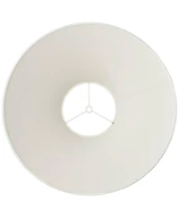 Springcrest Set of 2 Empire Lamp Shades White Linen Chimney Large 6" Top x 17" Bottom x 10" High Spider Harp and Finial Fitting