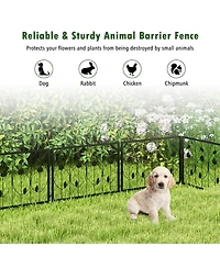 Decorative Garden Fence with 8 Panels Outdoor Animal Barrier Landscape Border