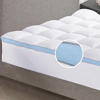 Extra Thick Cooling Mattress Topper King Size, Plush Pillow-Top King Mattress Topper by California Design Den
