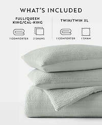 ienjoy Home Waffle Textured 2-Piece Comforter Set, Twin/Twin Xl