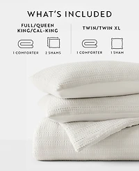 ienjoy Home Waffle Textured 3-Piece Comforter Set