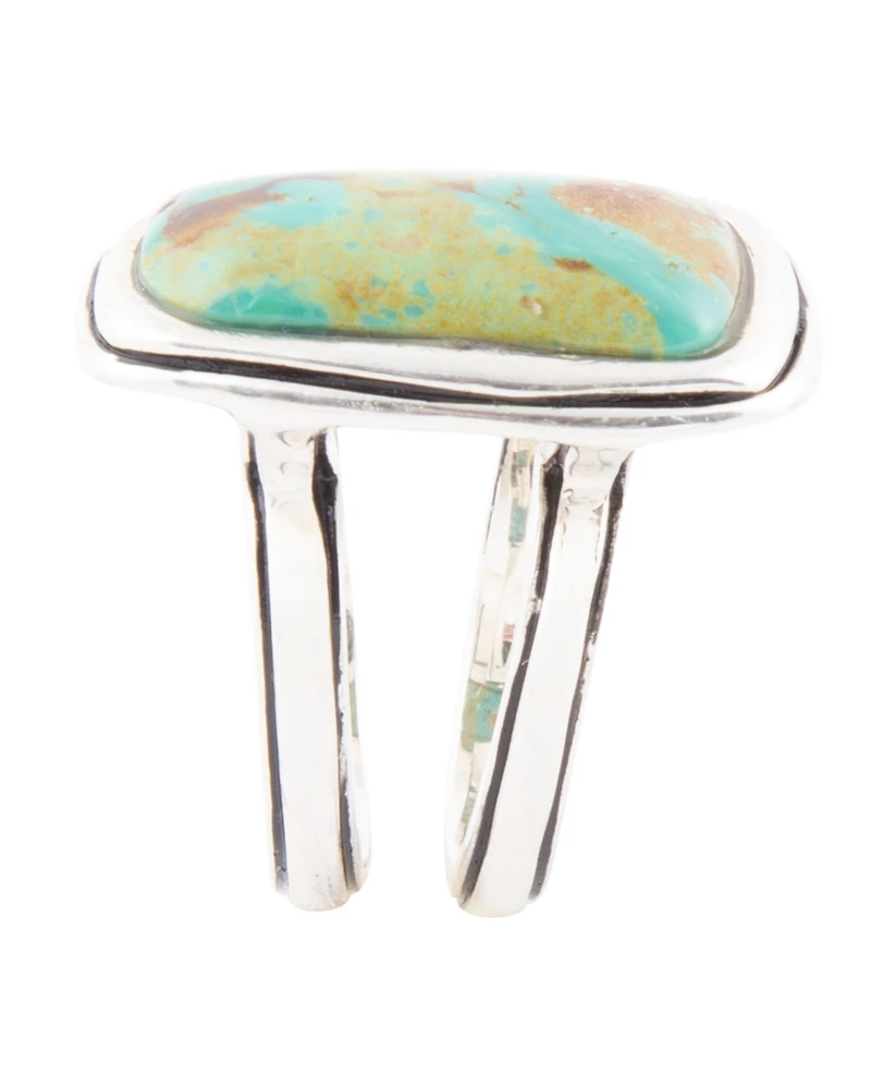 Barse Precious Genuine Turquoise Sterling Silver Rectangle Ring