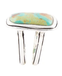 Barse Precious Genuine Turquoise Sterling Silver Rectangle Ring