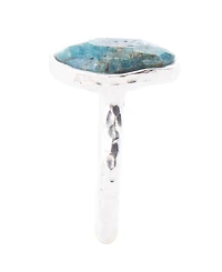 Barse Luna Genuine Blue Apatite Sterling Silver Abstract Ring