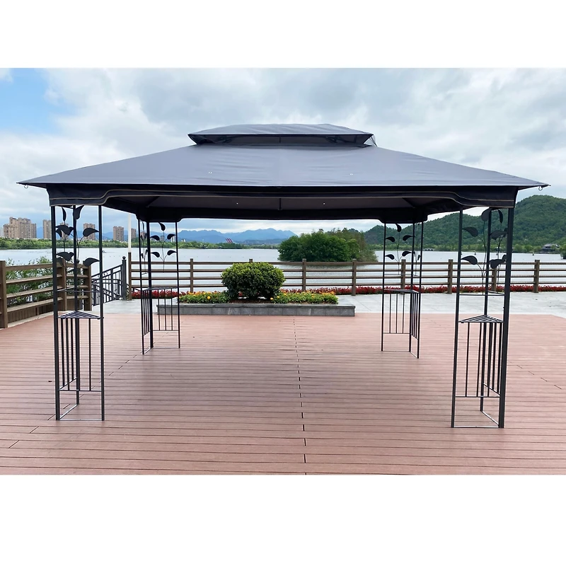 Streamdale 13' x 10' Gazebo with Double Roof & Mosquito Net