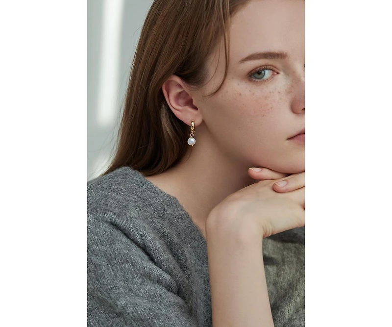 Joey Baby 18K Gold Plated Freshwater Pearls - Pete Earrings For Women