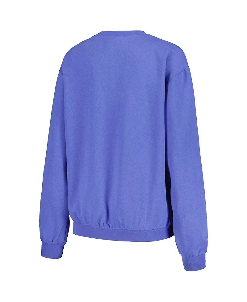 Soft as a Grape Women's Royal Los Angeles Dodgers Pigment Dye Pullover Sweatshirt