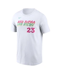 Nike Men's Fernando Tatis Jr. White San Diego Padres City Connect Fuse Name Number T-Shirt