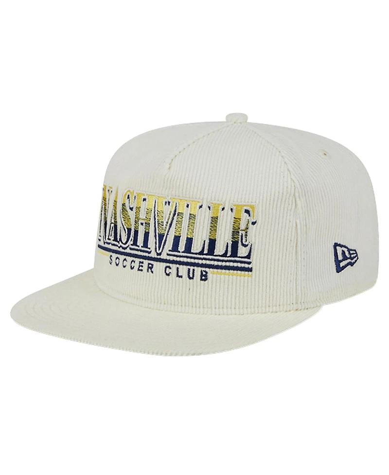 New Era Men's White Nashville Sc Throwback Corduroy Golfer Adjustable Hat