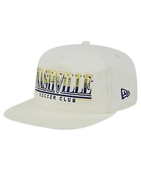 New Era Men's White Nashville Sc Throwback Corduroy Golfer Adjustable Hat