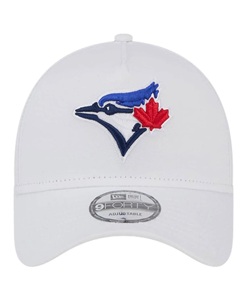 New Era Men's White Toronto Blue Jays Tc A-Frame 9FORTY Adjustable Hat