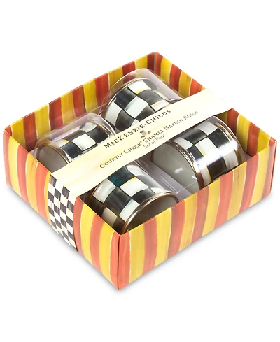 Mackenzie-Childs Courtly Check Napkin Rings, Set of 4