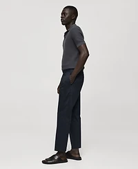 Mango Men's Slim-Fit Cotton Pleated Pants