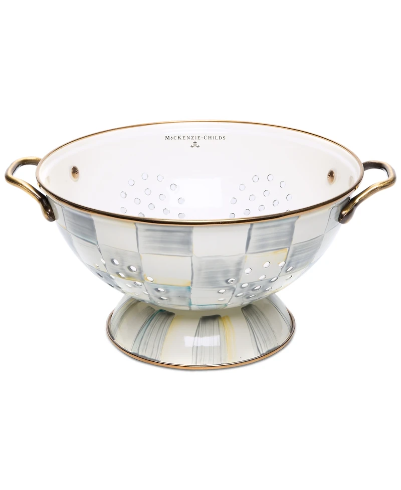 Mackenzie-Childs Sterling Check Large Colander