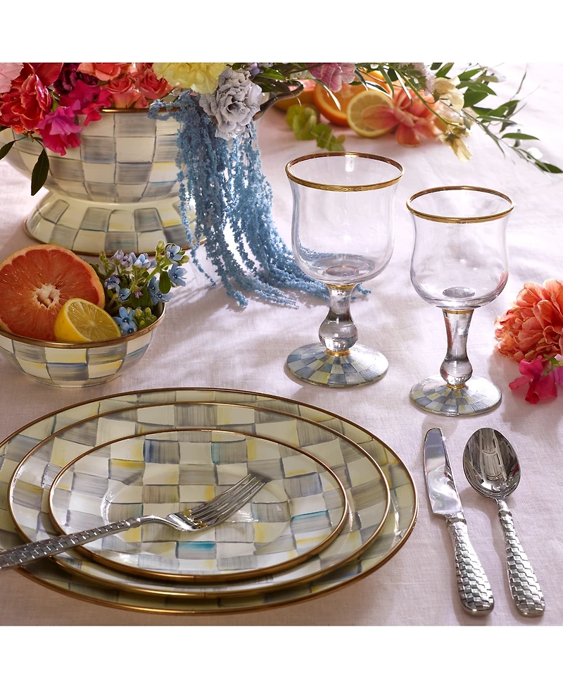 Mackenzie-Childs Sterling Check Dinner Plate