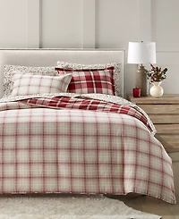 Charter Club Crimson Plaid Flannel 3-Pc. Comforter Set, Full/Queen, Macy's Exclusive